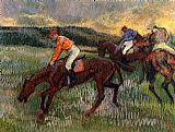 Three Jockeys by Edgar Degas